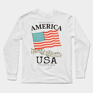 Classic Flag of America Long Sleeve T-Shirt